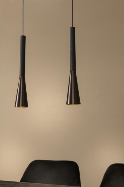 Lucide JOAKIM - Pendant light - LED Dim. - CCT - 7x6,2W 2700K/4000K - With replaceable LED module - Coffee - Premium